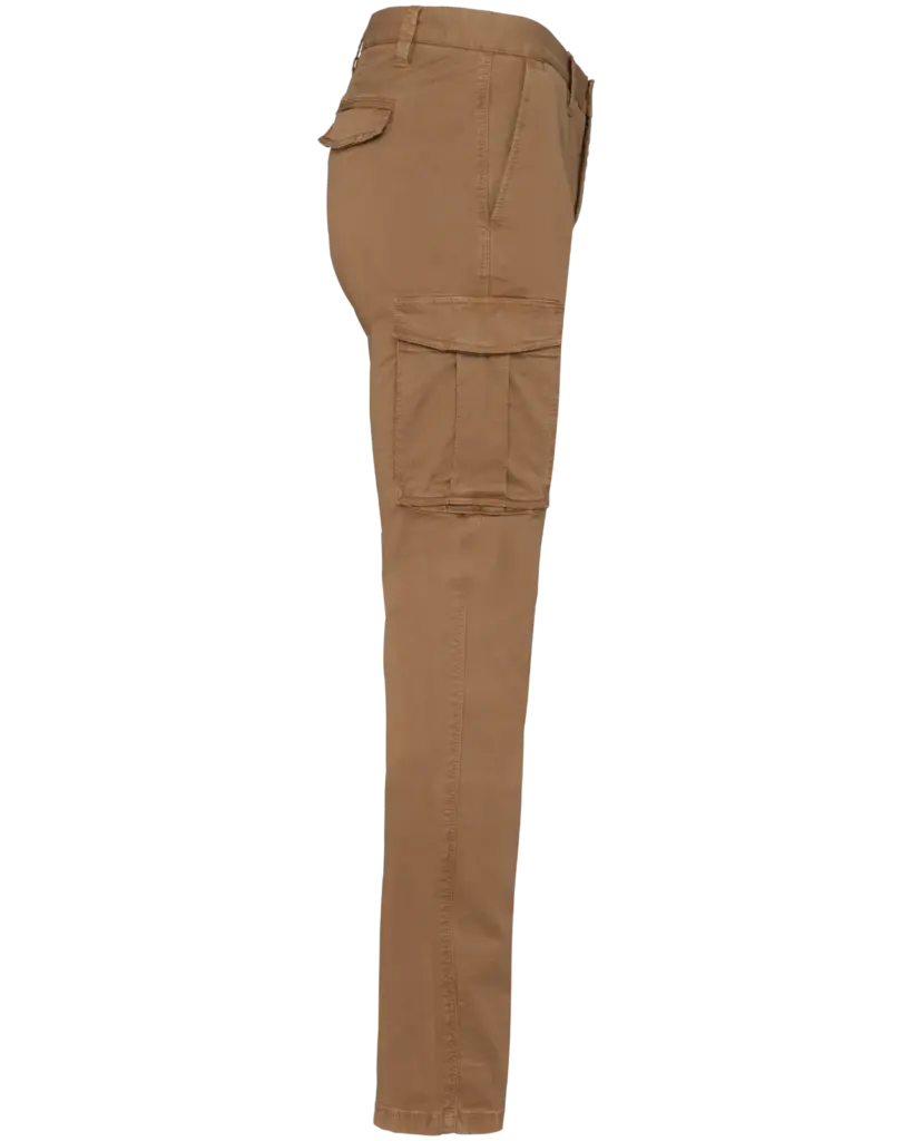 Ecologische verwassen cargobroek heren, washed dark camel — productfoto 6