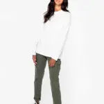 Ecologische verwassen cargobroek dames — productfoto 2