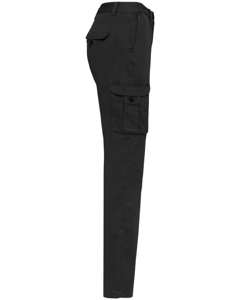 PS_NS741-S-2_WASHEDBLACK - Hidalgo-werbeartikel Ecologische verwassen cargobroek dames, washed black — productfoto 5