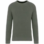 Ecologische dikke gebreide herentrui, organic khaki — productfoto 8