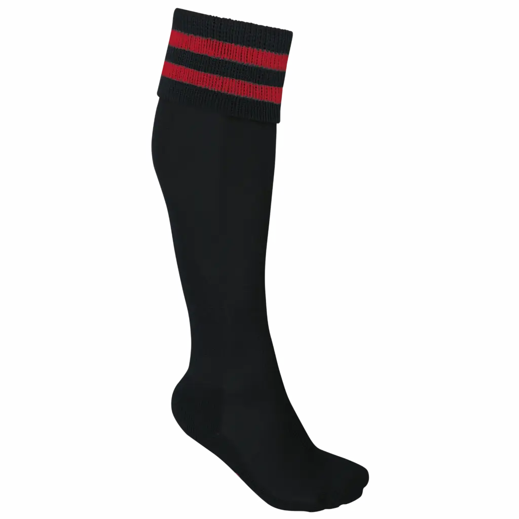 Sportsokken Met Contraststrepen, black / sporty red