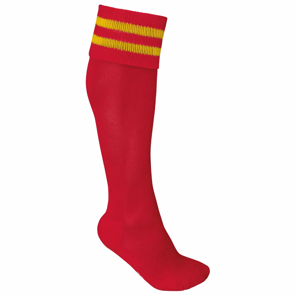 PS_PA015_SPORTYRED-SPORTYYELLOW - Hidalgo Sportsokken Met Contraststrepen, sporty red / sporty yellow — productfoto 15