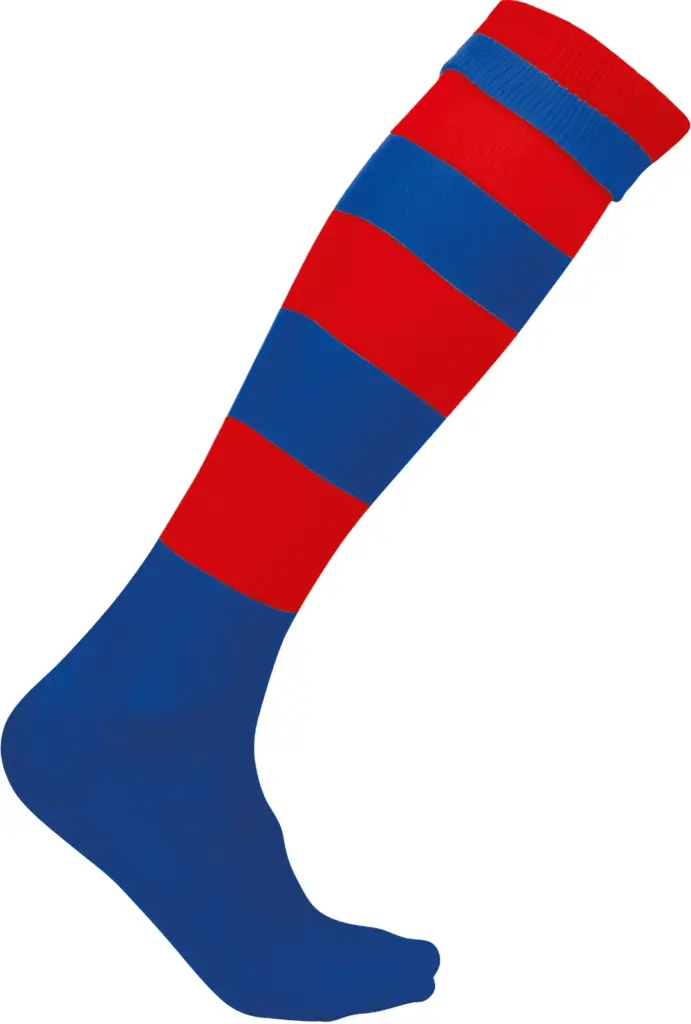 Gestreepte Sportsokken, dark royal blue / sporty red — productfoto 5