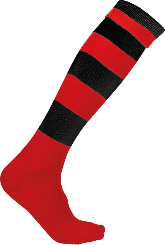 Gestreepte Sportsokken, sporty red / black — productfoto 7