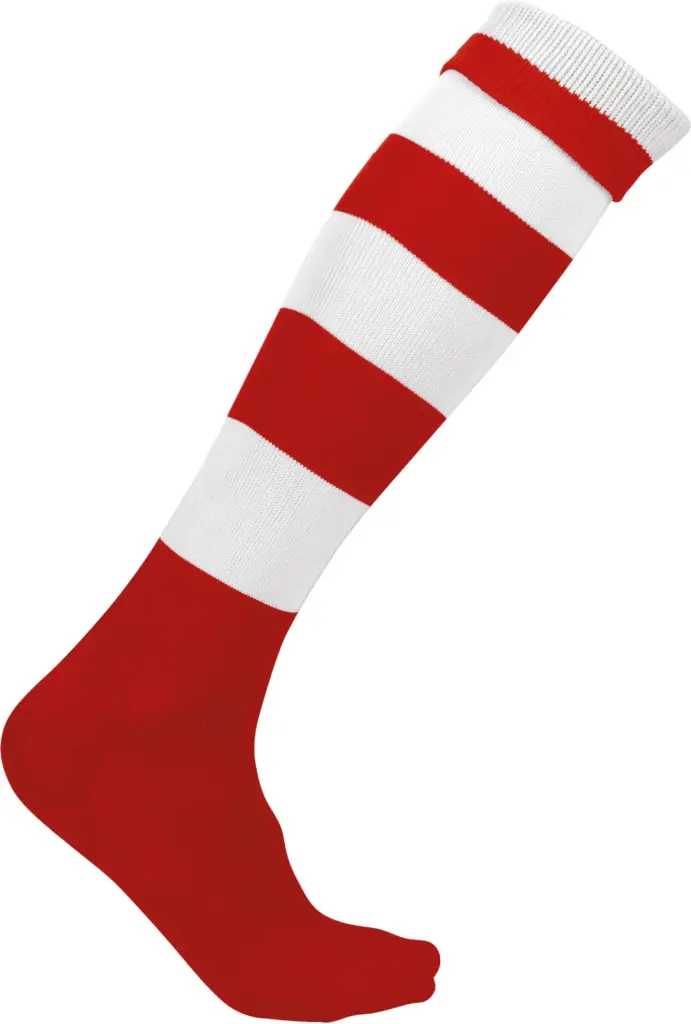 Gestreepte Sportsokken, sporty red / white — productfoto 9