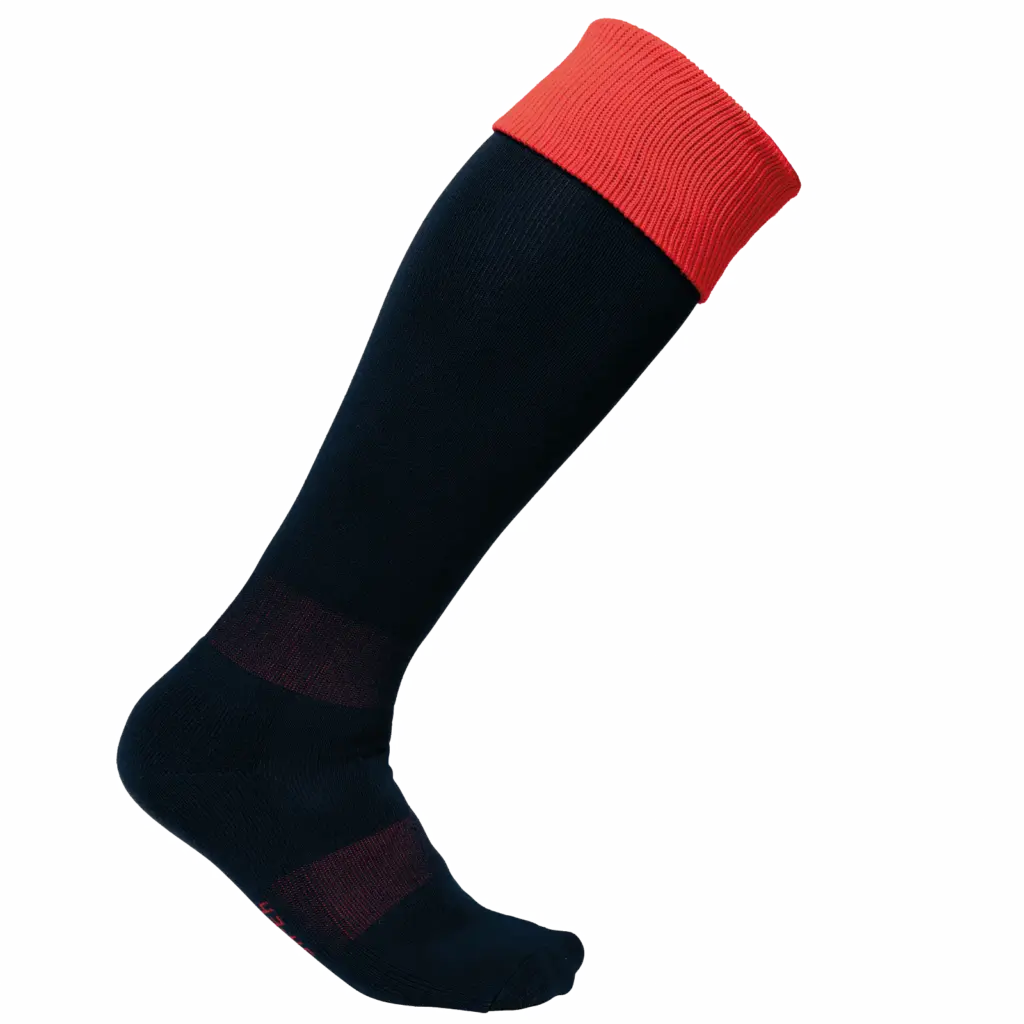 Tweekleurige sportsokken, black / sporty red — productfoto 2