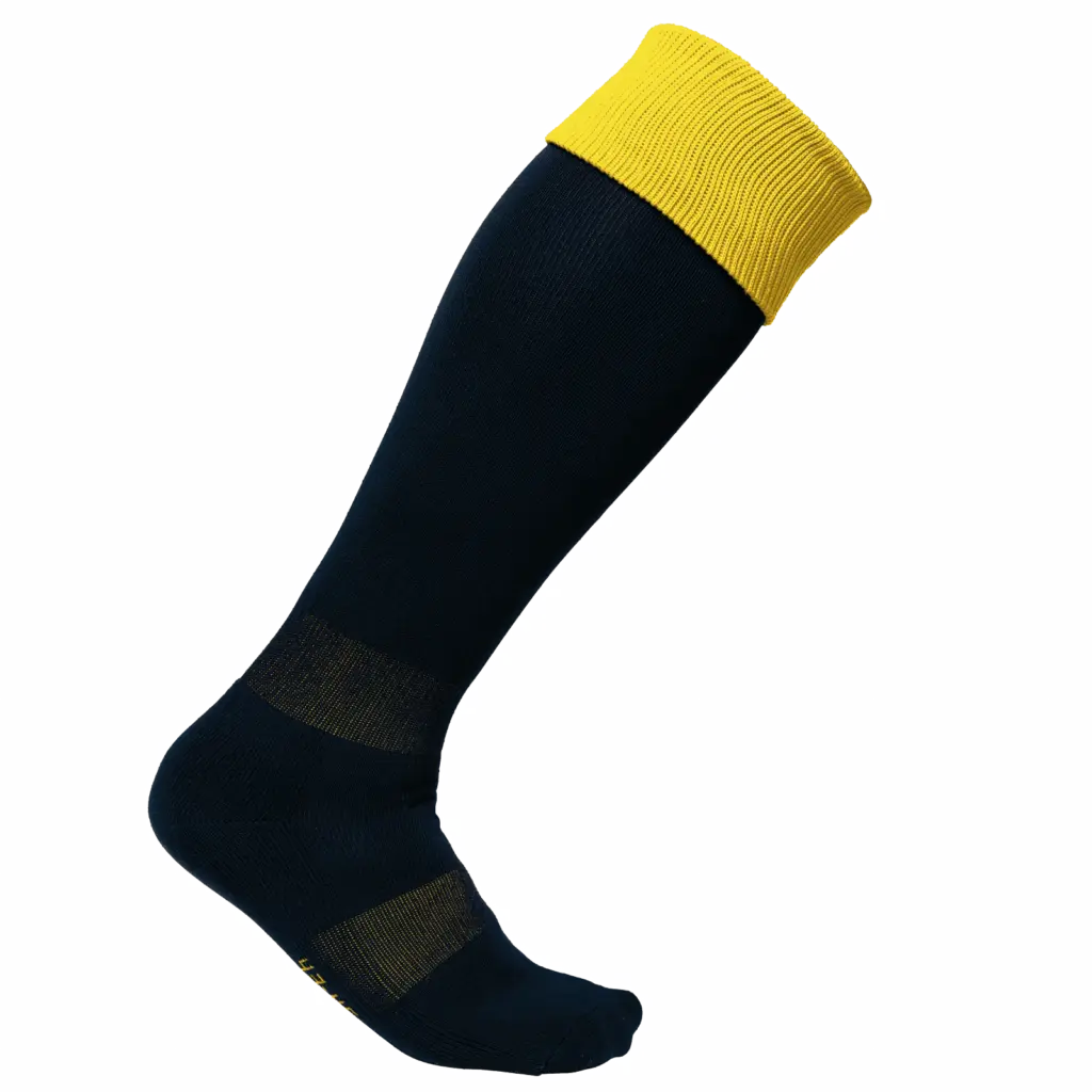 Tweekleurige sportsokken, black / sporty yellow — productfoto 3