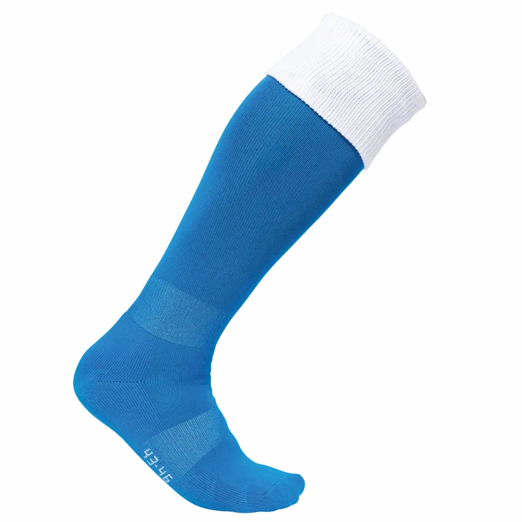 Tweekleurige sportsokken, sporty royal blue / white — productfoto 13