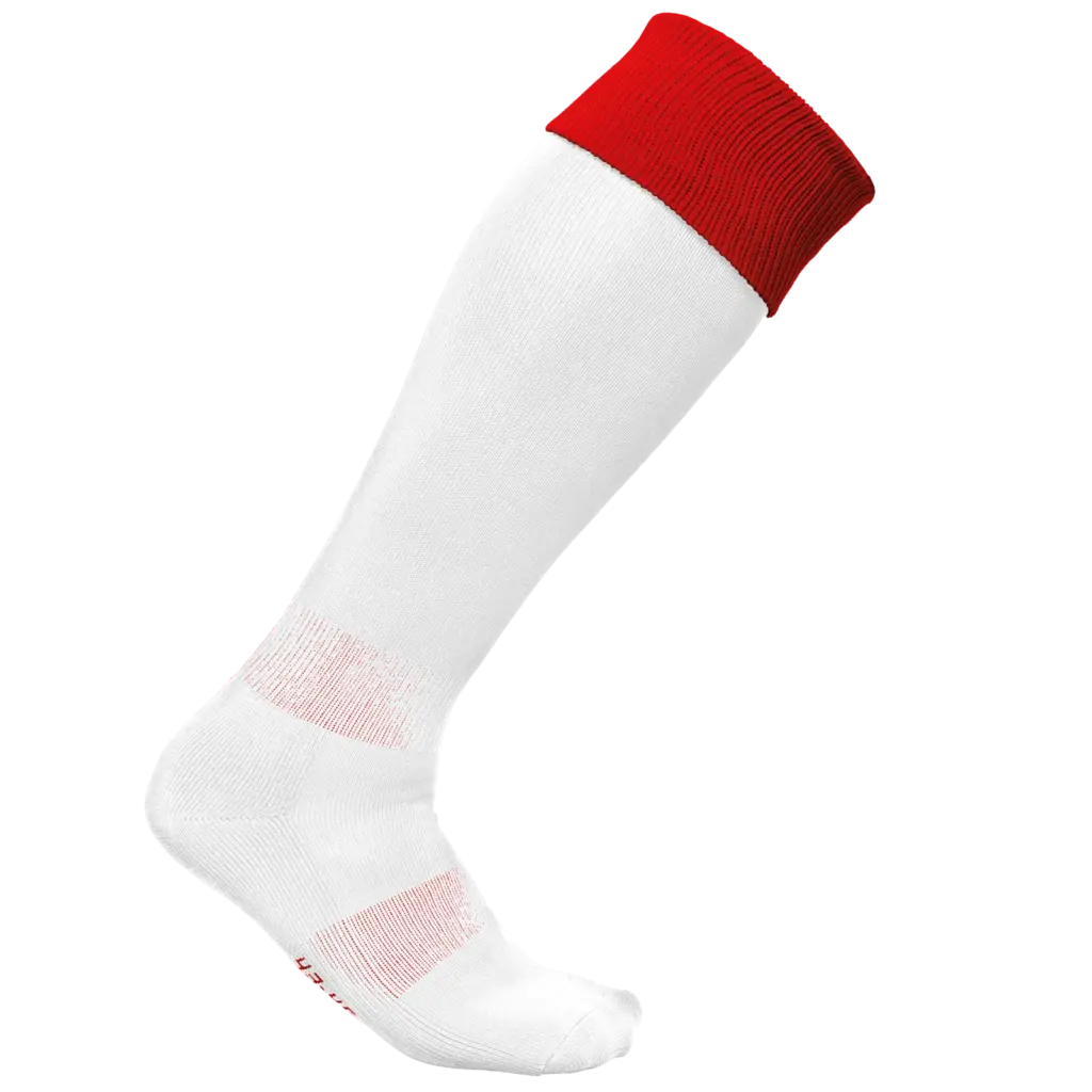 Tweekleurige sportsokken, white / sporty red — productfoto 16