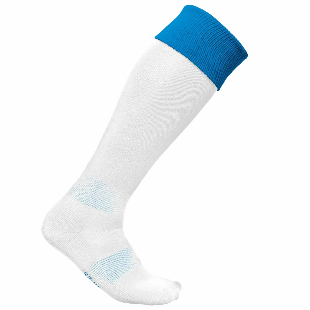 Tweekleurige sportsokken, white / sporty royal blue — productfoto 17