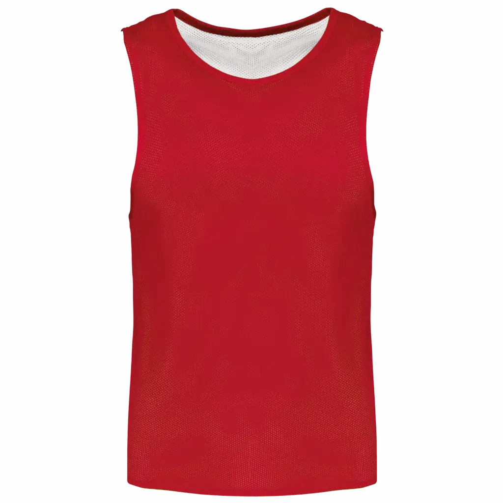 Omkeerbaar trainingshesje kids, sporty red / white — productfoto 15