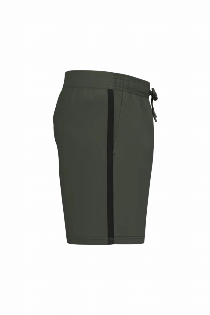 Tweekleurige herenshort, sporty khaki / black — productfoto 8