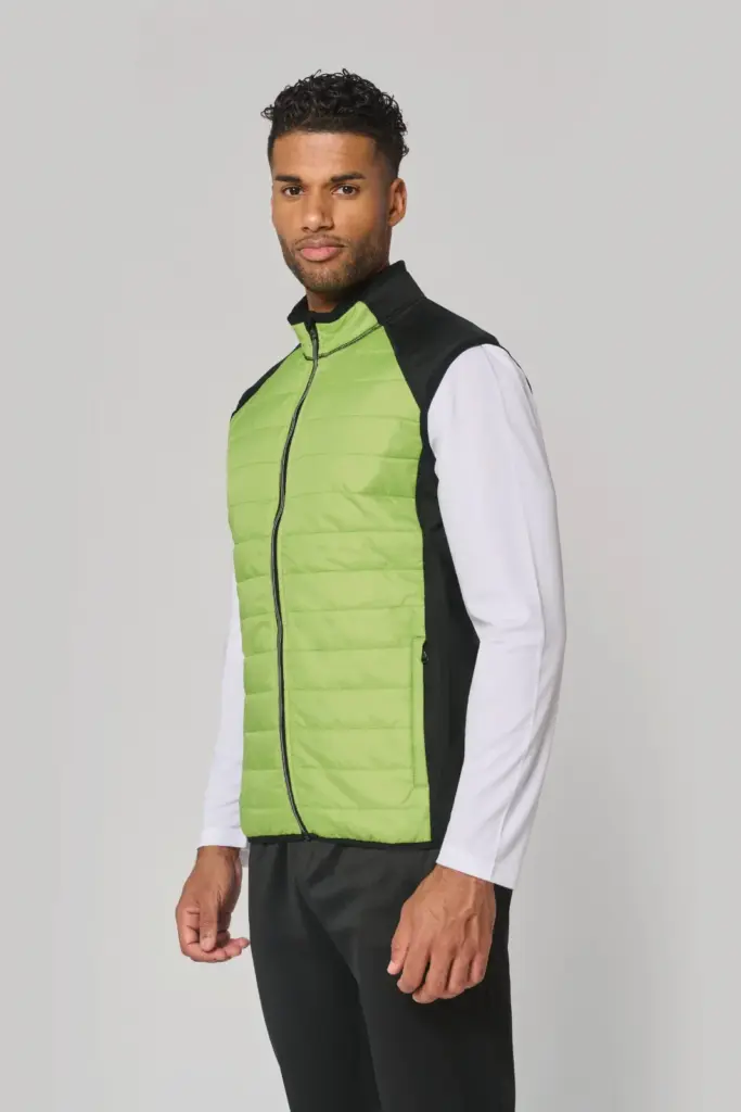BODYWARMER IN TWEE STOFFEN
