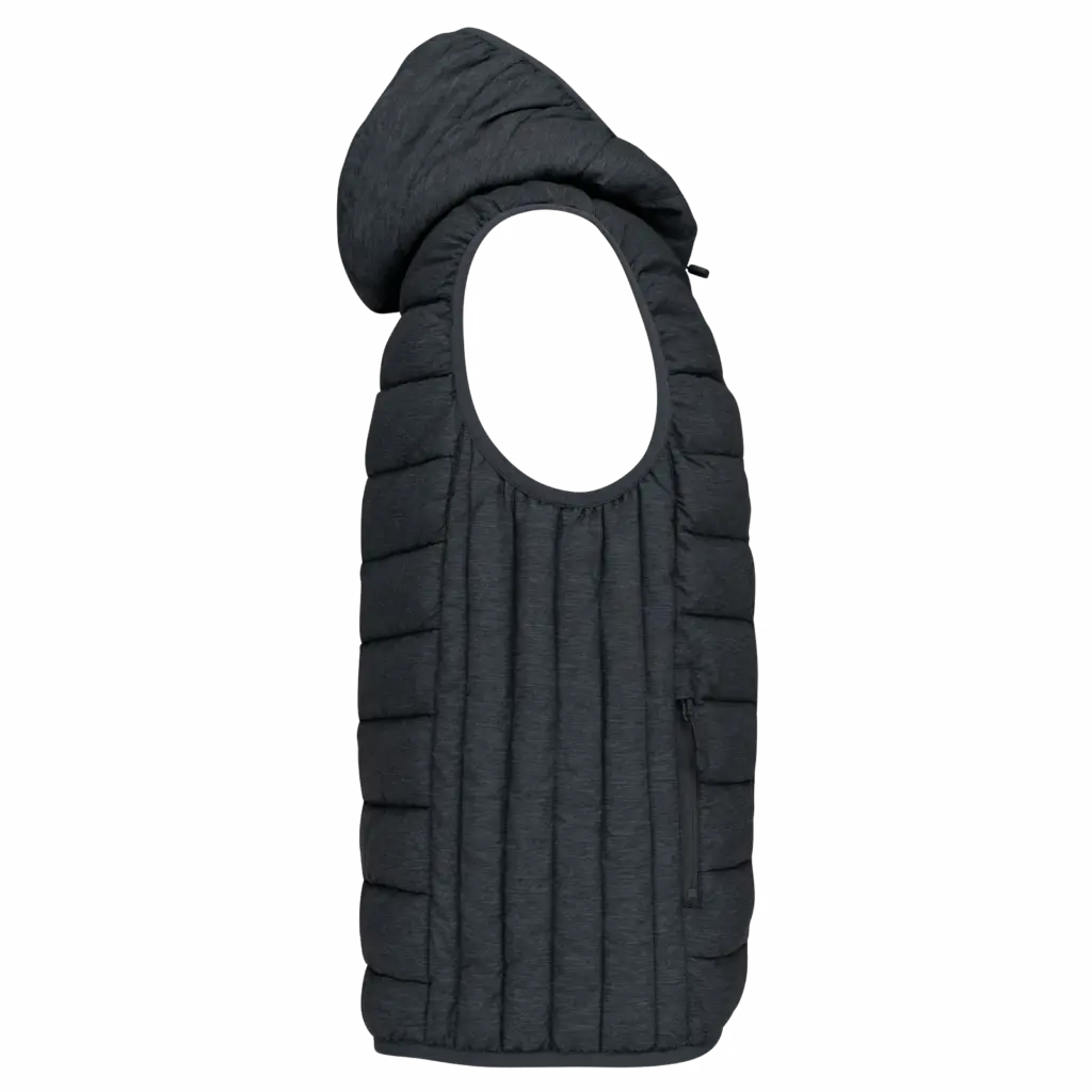PS_PA237-S_MARLDARKGREY - Hidalgo Bodywarmer met capuchon volwassene, marl dark grey — productfoto 6