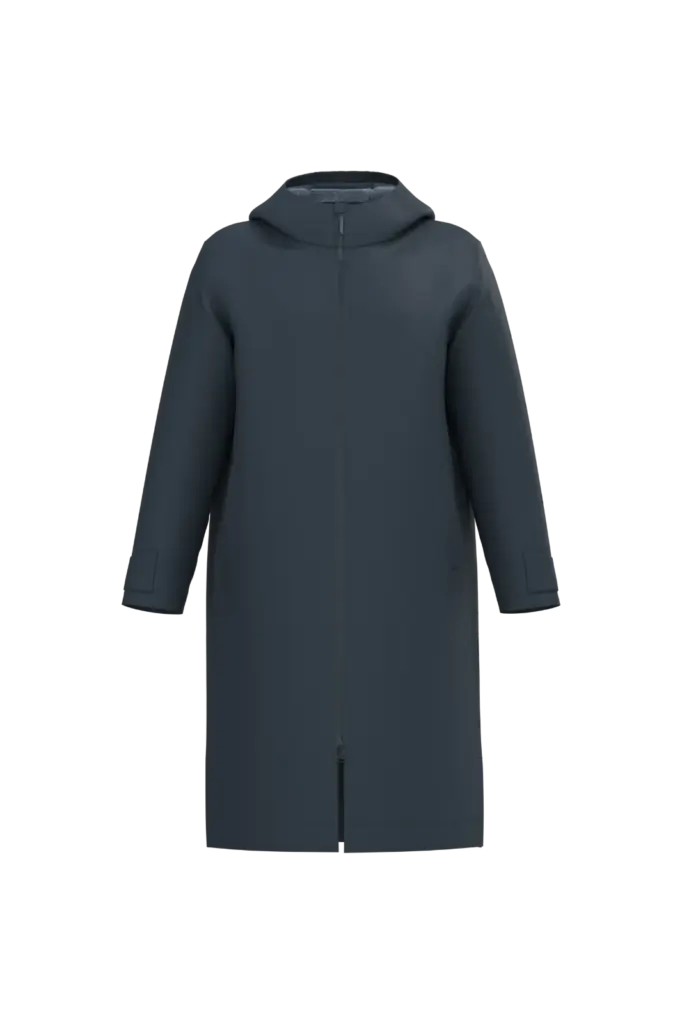 Lange jas met sherpavoering uniseks, navy — productfoto 7