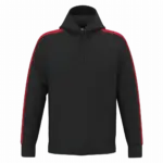 PA3055 - Uniseks tweekleurige teamwear hoodie, black / sporty red — productfoto 2
