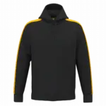 PA3055 - Uniseks tweekleurige teamwear hoodie, black / sporty yellow — productfoto 3