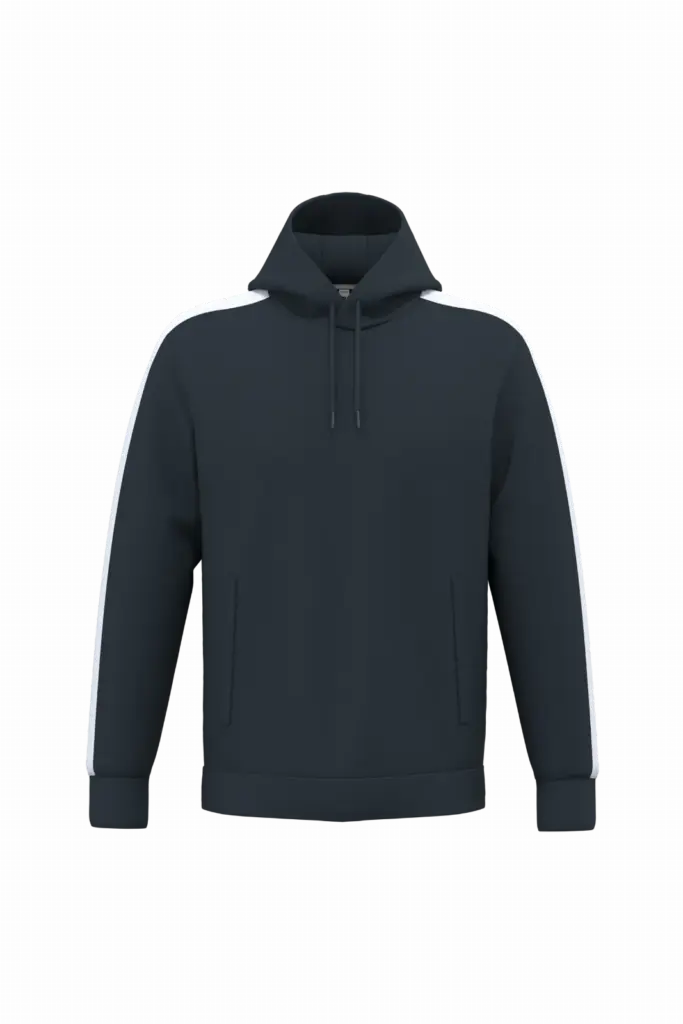PA3055 - Uniseks tweekleurige teamwear hoodie, navy / white — productfoto 4