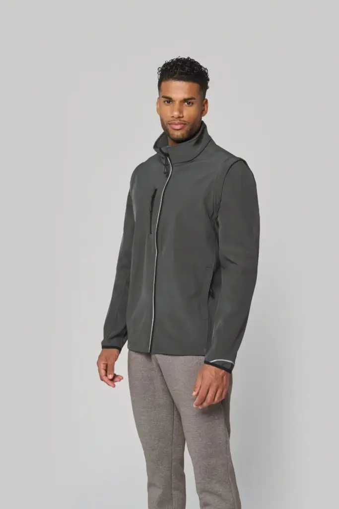 Softshell met afritsbare mouwen