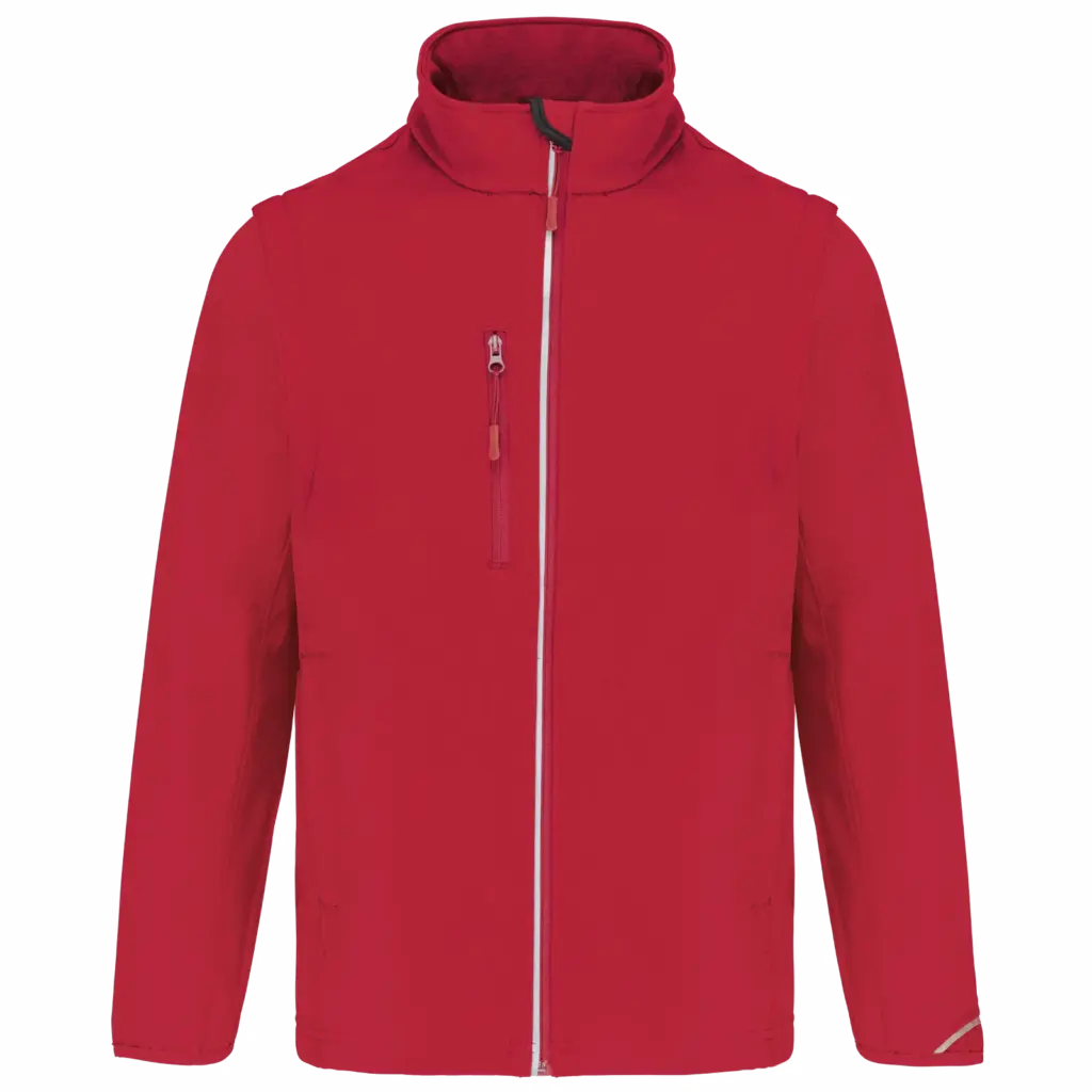 Softshell met afritsbare mouwen, sporty red — productfoto 9