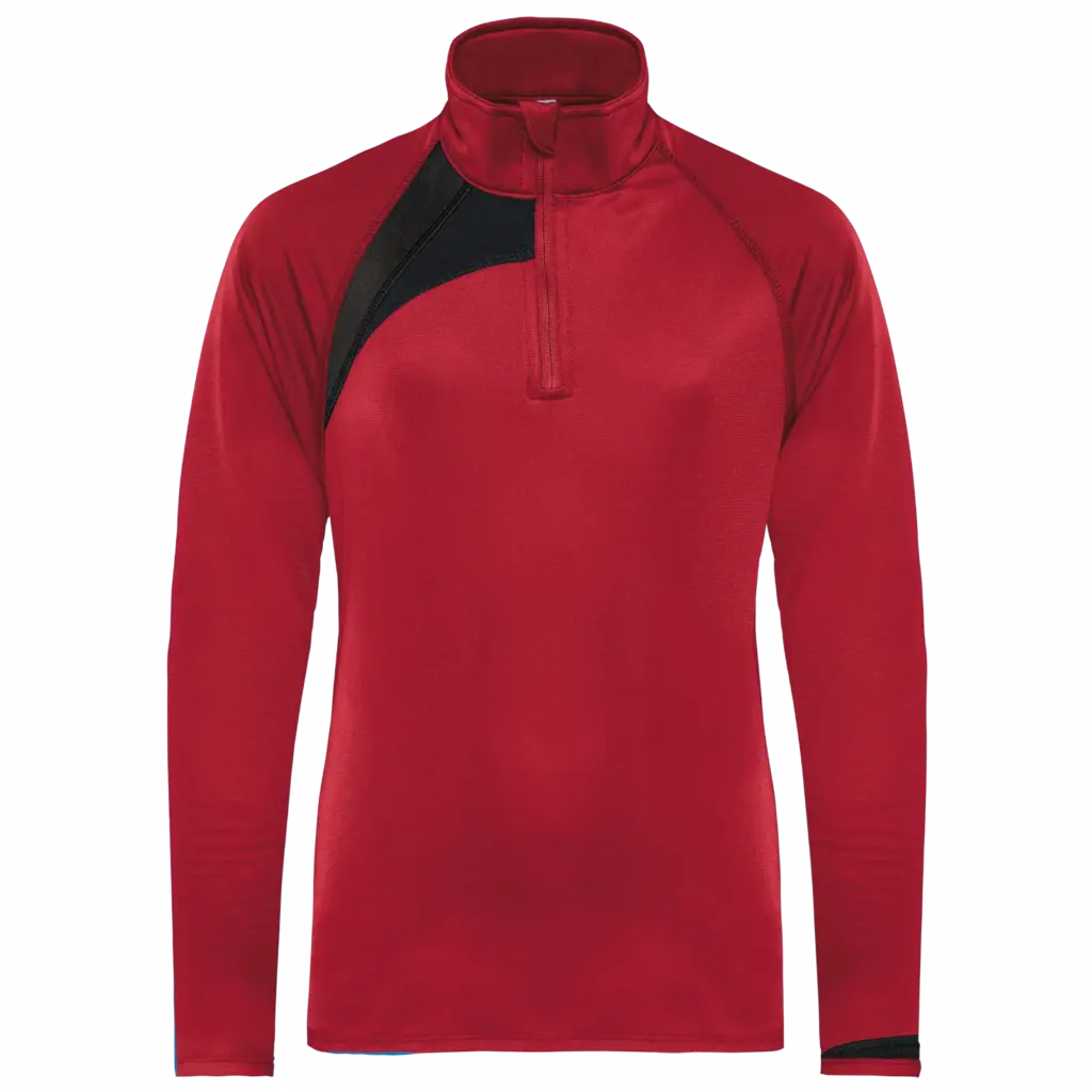 Kindertrainingsweater Met Ritskraag, sporty red/black/storm grey — productfoto 6