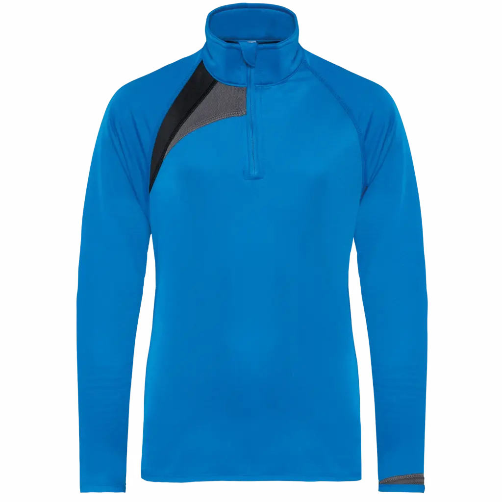 Kindertrainingsweater Met Ritskraag, sporty royal blue / black / storm grey — productfoto 7