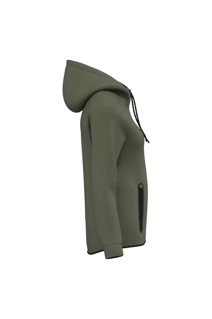 Damesjasje met capuchon performance, sporty khaki — productfoto 8