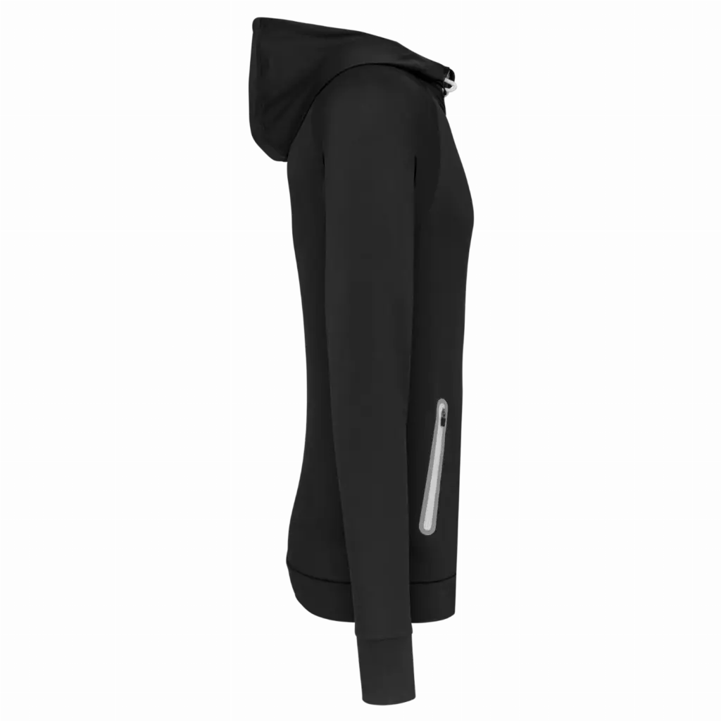 PS_PA360-S_BLACK - Hidalgo Unisex sportsweater Met Capuchon En Ritskraag, black — productfoto 5