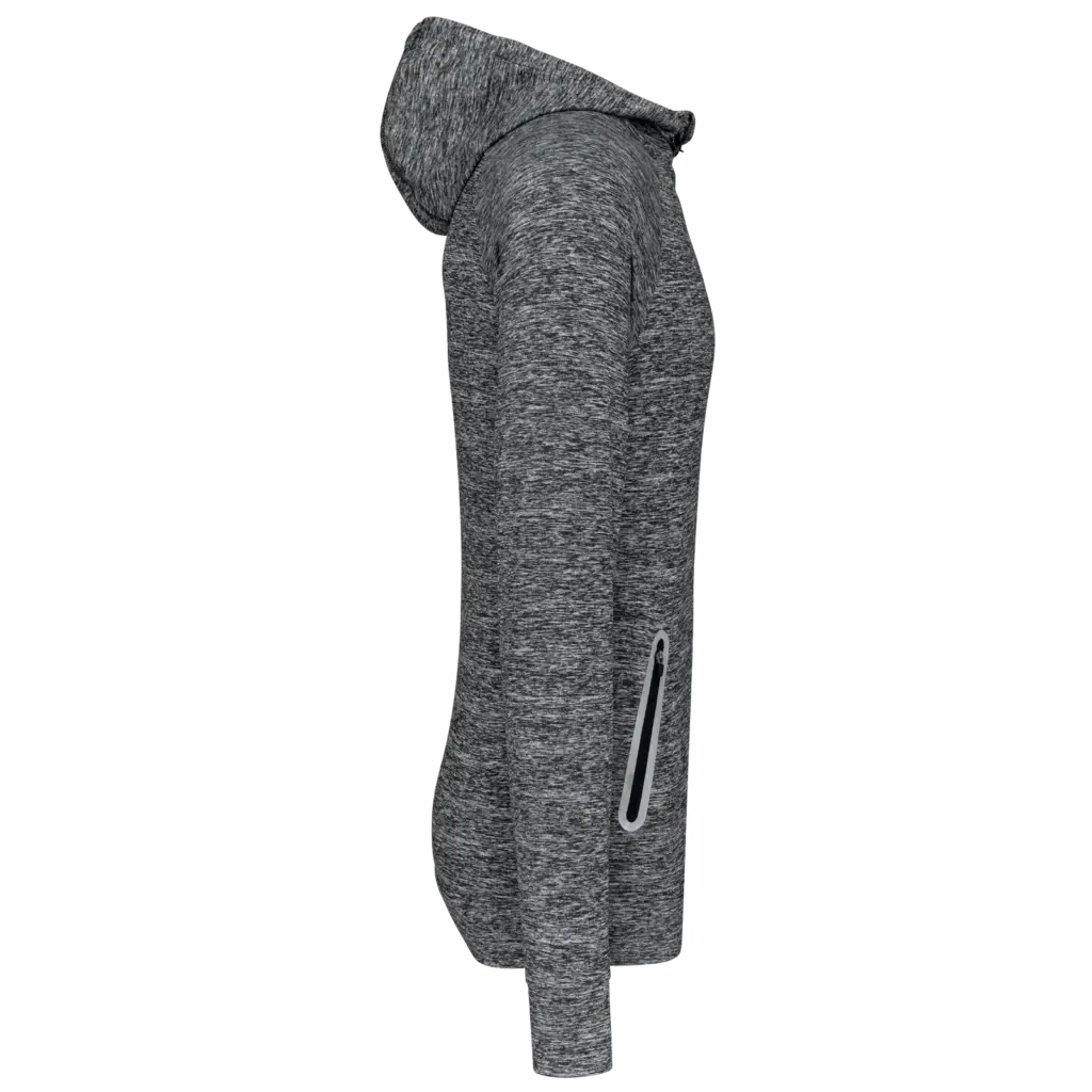 PS_PA360-S_SPORTYGREYMELANGE - Hidalgo Unisex sportsweater Met Capuchon En Ritskraag, sporty grey melange — productfoto 9
