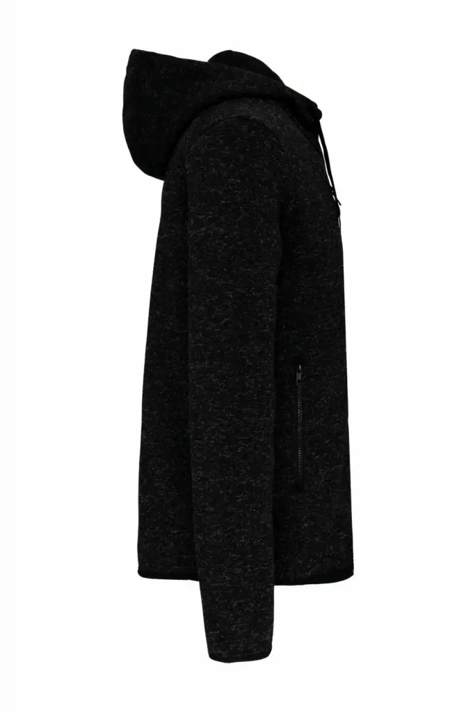 PS_PA366-S_DARKGREYMELANGE - Hidalgo Heather damesvest met capuchon, dark grey melange — productfoto 2