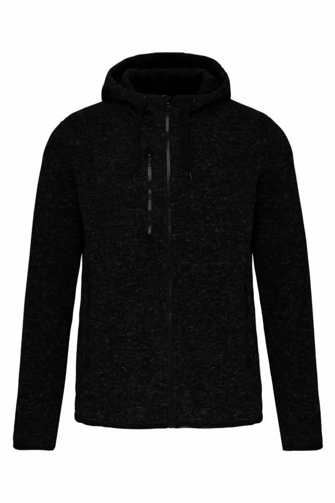 Heather damesvest met capuchon, dark grey melange — productfoto 3