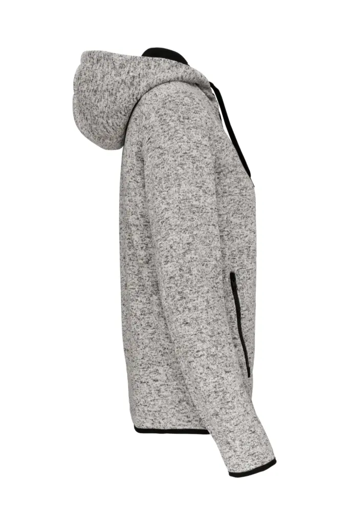 PS_PA366-S_LIGHTGREYMELANGE - Hidalgo Heather damesvest met capuchon, light grey melange — productfoto 3