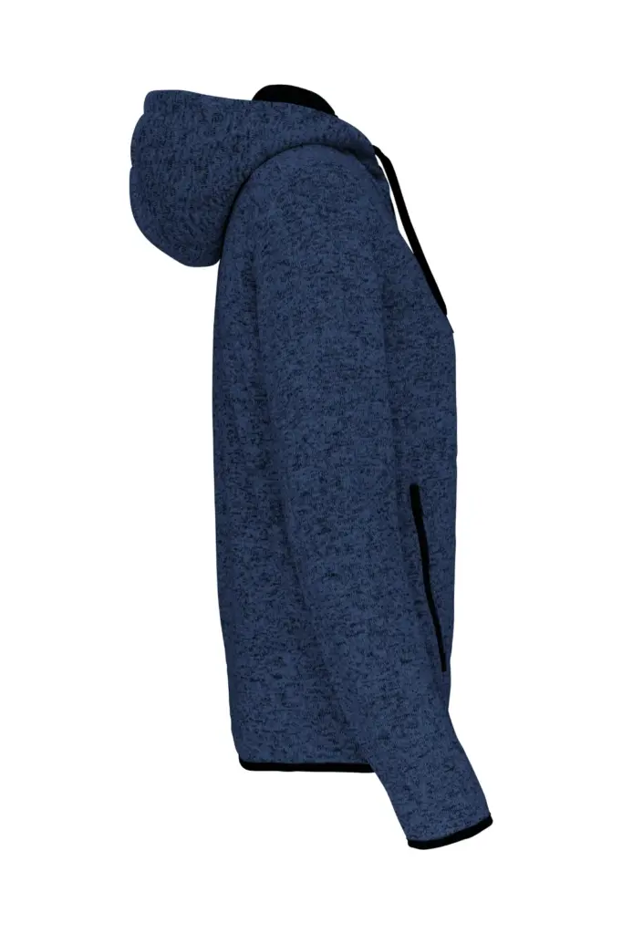 PS_PA366-S_LIGHTROYALBLUEMELANGE - Hidalgo Heather damesvest met capuchon, light royal blue melange — productfoto 4