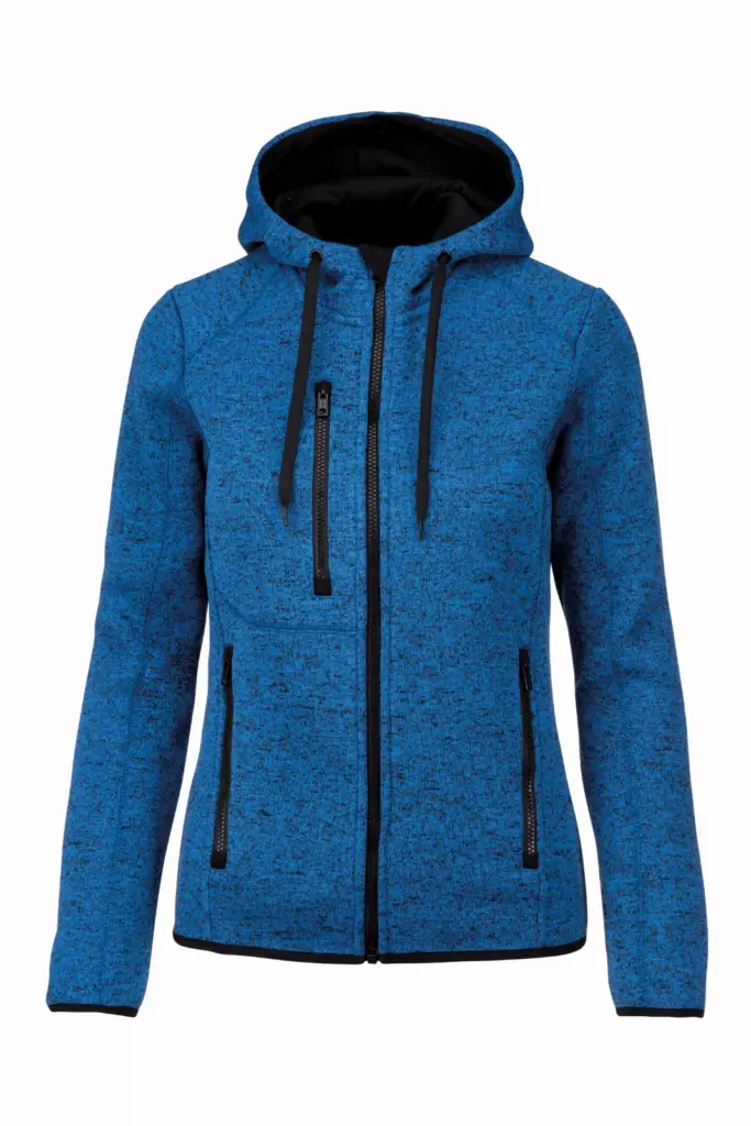 Heather damesvest met capuchon, light royal blue melange — productfoto 5