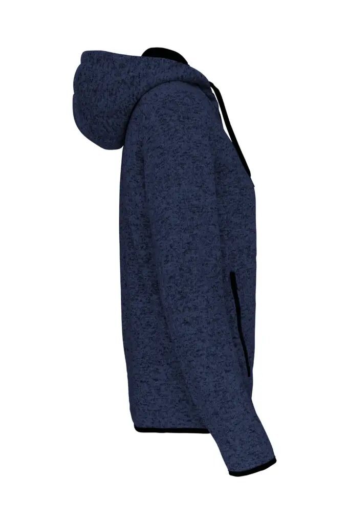 PS_PA366-S_NAVYMELANGE - Hidalgo Heather damesvest met capuchon, navy melange — productfoto 5