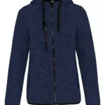 Heather damesvest met capuchon, navy melange — productfoto 6