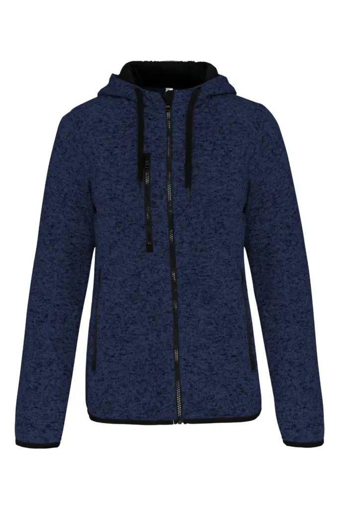 Heather damesvest met capuchon, navy melange — productfoto 6