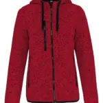 Heather damesvest met capuchon, red melange — productfoto 7