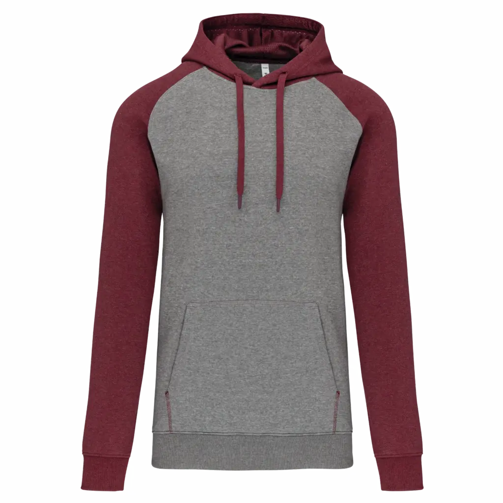 Hoodie bedrucken PA369 zweifarbig Raglan Fleece XS-3XL — Produktfoto 6