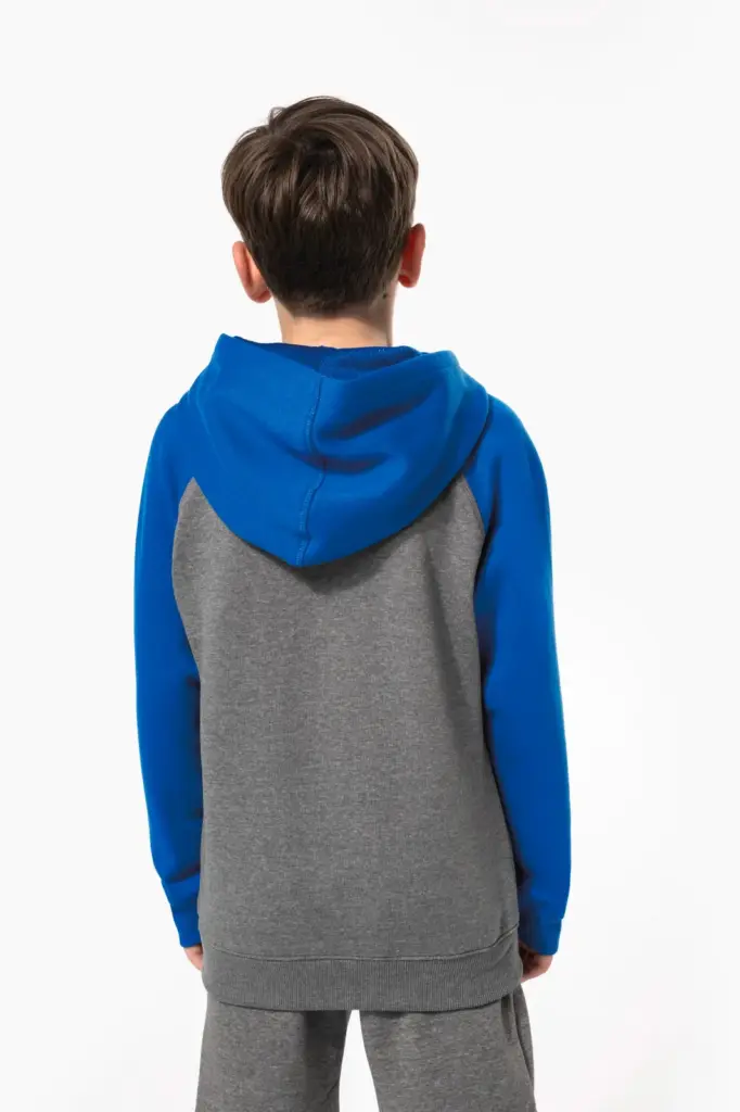 PA370-3_2025 - Hidalgo Kinder multisport tweekleurige sweater met capuchon — productfoto 2