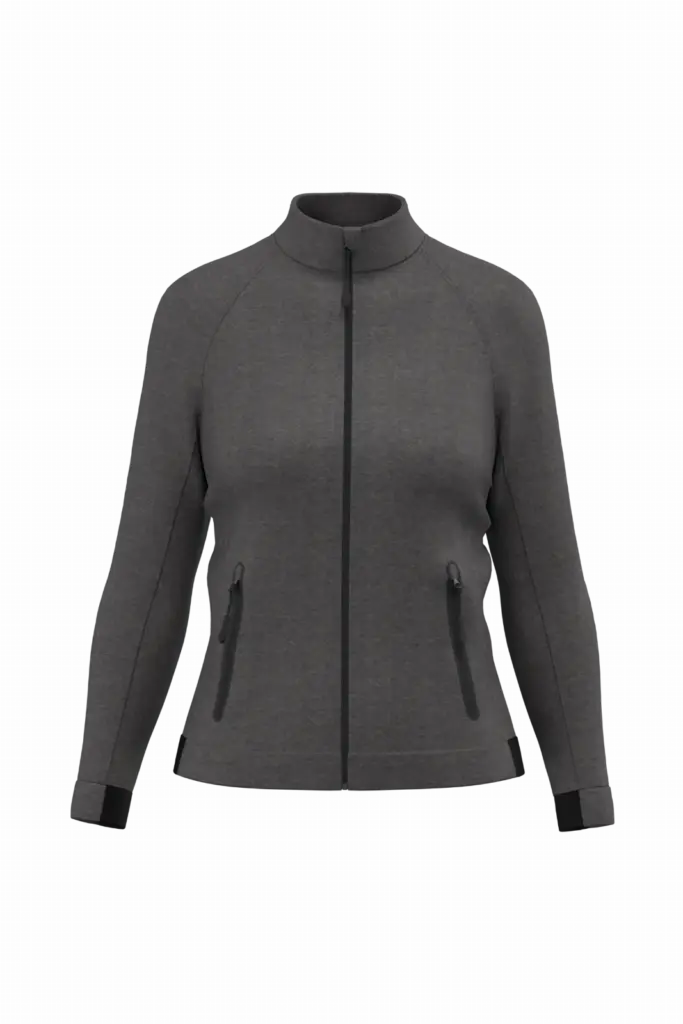 Damesjasje met opstaande kraag, deep grey heather — productfoto 7