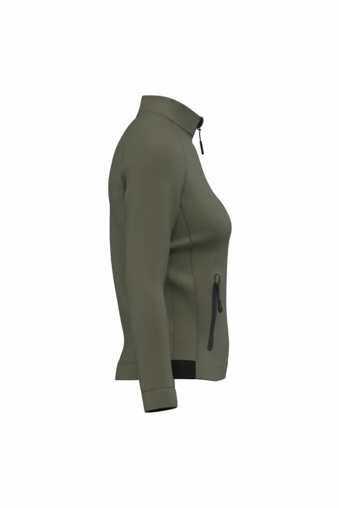 Damesjasje met opstaande kraag, sporty khaki — productfoto 8