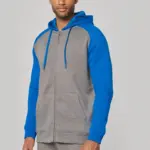 PA380-2_2026 - Hidalgo Tweekleurig sweatvest met capuchon unisex