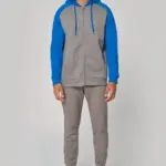 Tweekleurig sweatvest met capuchon unisex — productfoto 3