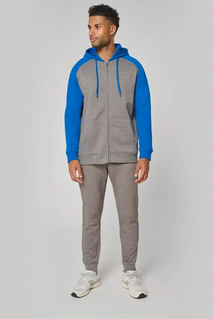 PA380_2026 - Hidalgo Tweekleurig sweatvest met capuchon unisex — productfoto 3