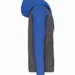 PS_PA380-S_GREYHEATHER-SPORTYROYALBLUE - Hidalgo Tweekleurig sweatvest met capuchon unisex, grey heather/sporty royal blue — productfoto 8