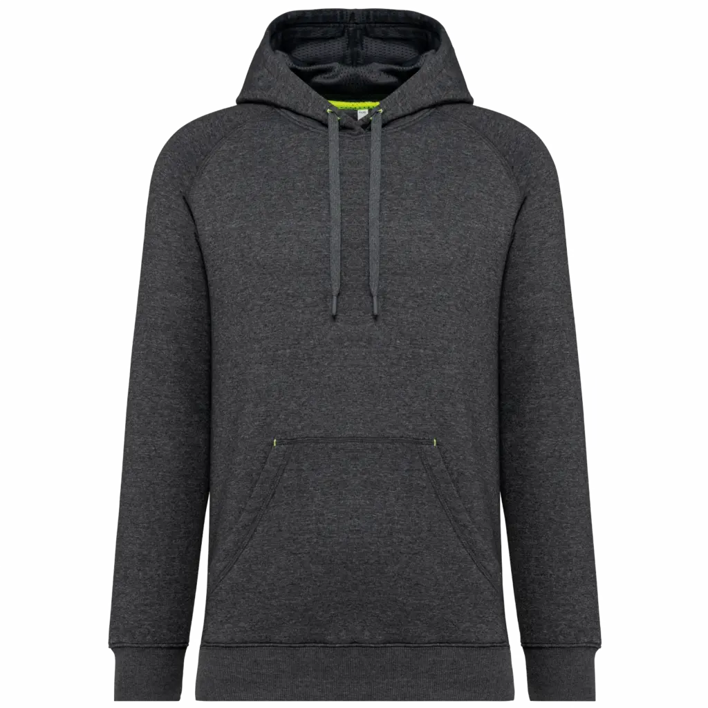 Unisex Sweater met capuchon, dark grey heather — productfoto 5