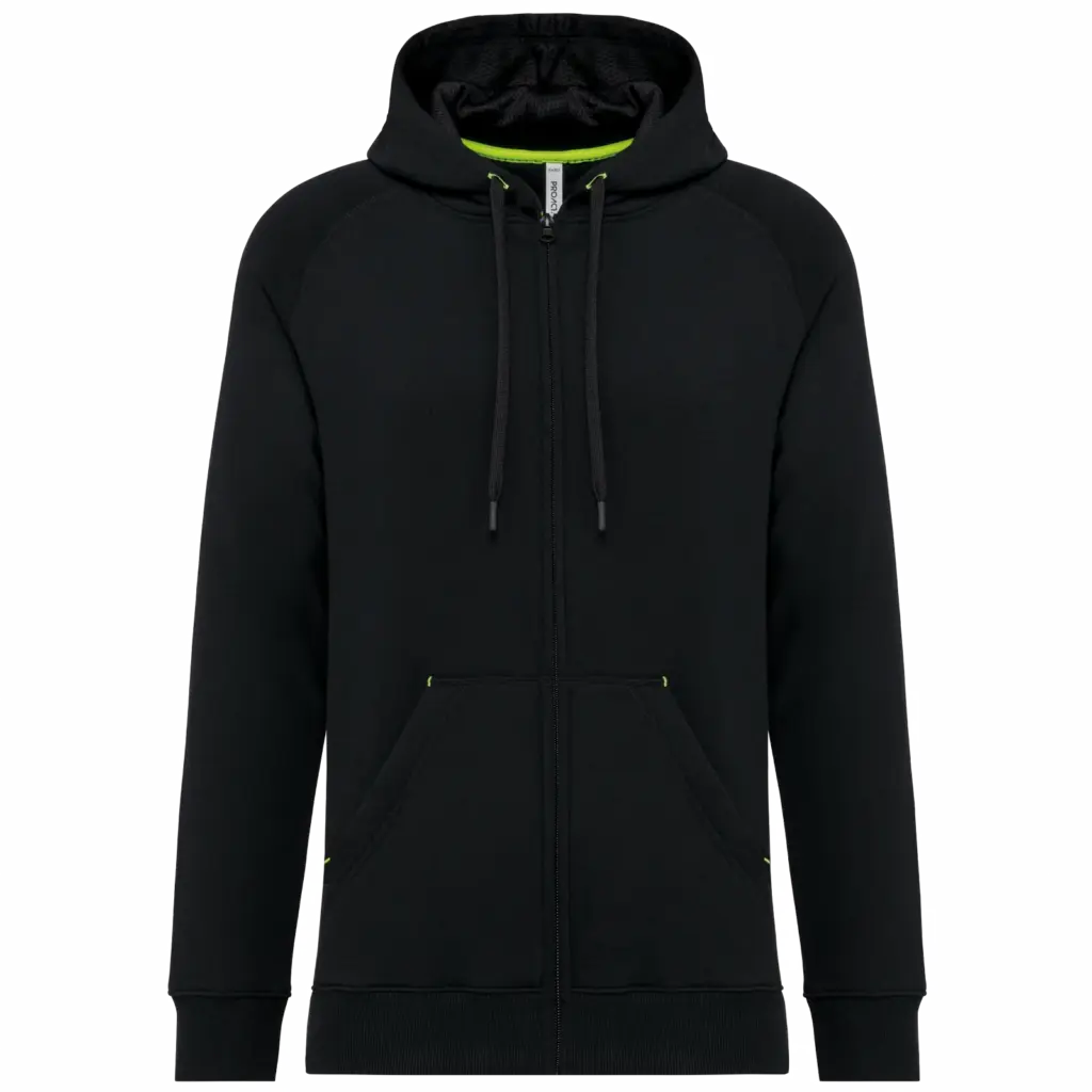 Unisex sweatvest met capuchon, black — productfoto 6