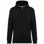 Unisex sweatvest met capuchon, black — productfoto 6