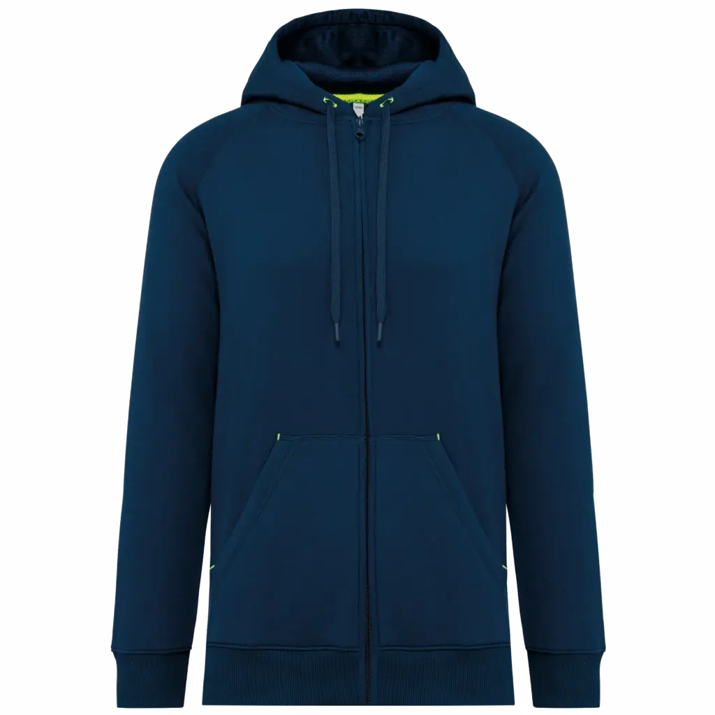 Unisex sweatvest met capuchon, sporty navy — productfoto 8